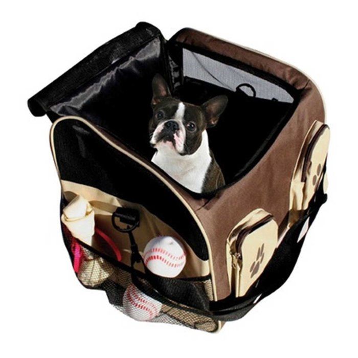 Sac de transport carré pour animaux 3 en 1 - Astuceo Marron