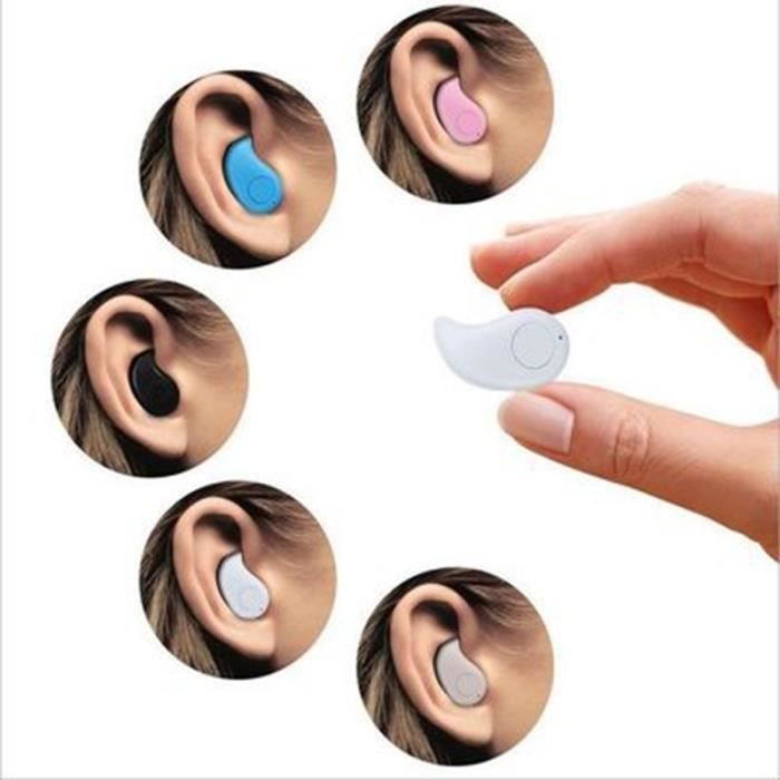 Mini Wireless Bluetooth Earphone 4.1 In-ear Earphone With Mic For Xiaomi Iphone 5 6 7 Sony Earphone Headphone Samsung blanc