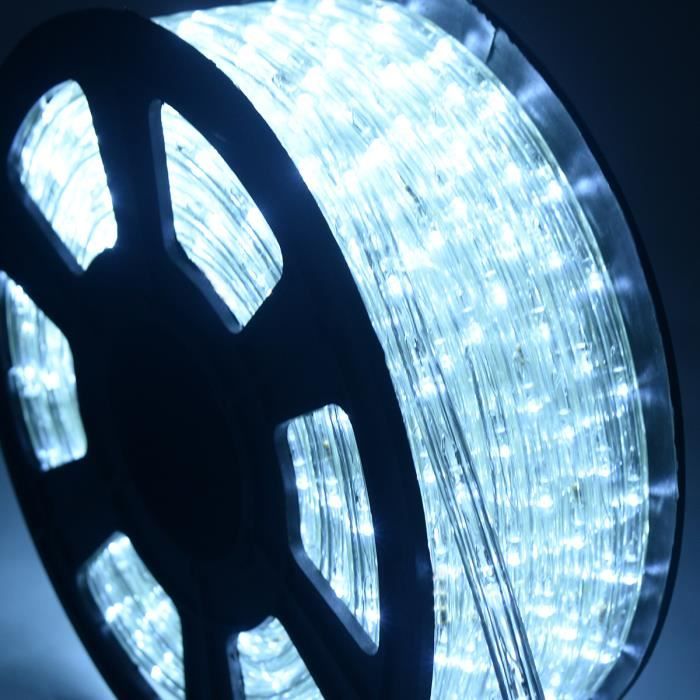COSTWAY 20M Tube Lumineux Extérieur LED Guirlande Lumineuse Décoration Noël avec 720 Lampes et Adapteur d’alimentation Blanc
