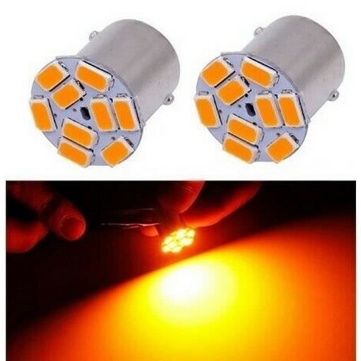 Ampoules LED BA15S Orange R5W pour clignotants veilleuses scooters motos atv