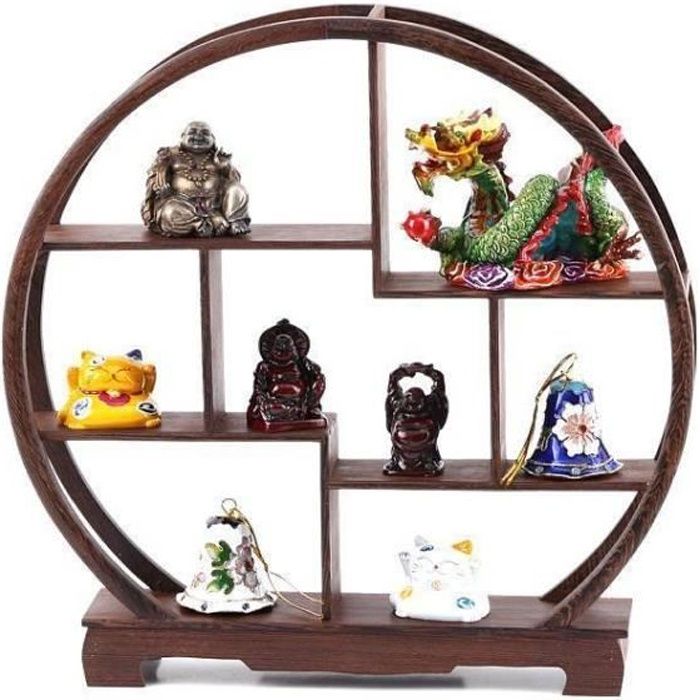 Meuble Chinois Miniature - Etagère Traditionnelle Ronde