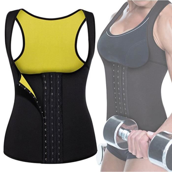 Ceinture de Sudation,Femme Corset,Sudation Femme Gilet Minceur ,Gilet Perte De Poids Corps Réglable Shaper,Workout Débardeurs,M