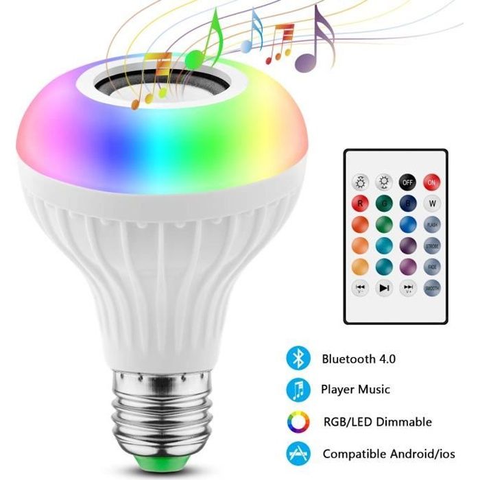 VoluPack® 2 EN 1 Ampoule Bluetooth LED RGB E27 Avec Enceinte