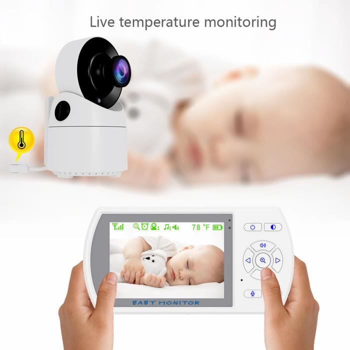 BABY PHONE - ECOUTE BEBE,Moniteur bébé avec caméra de sécurité Vision nocturne, température en temps réel, Audio - Type EU PLUG
