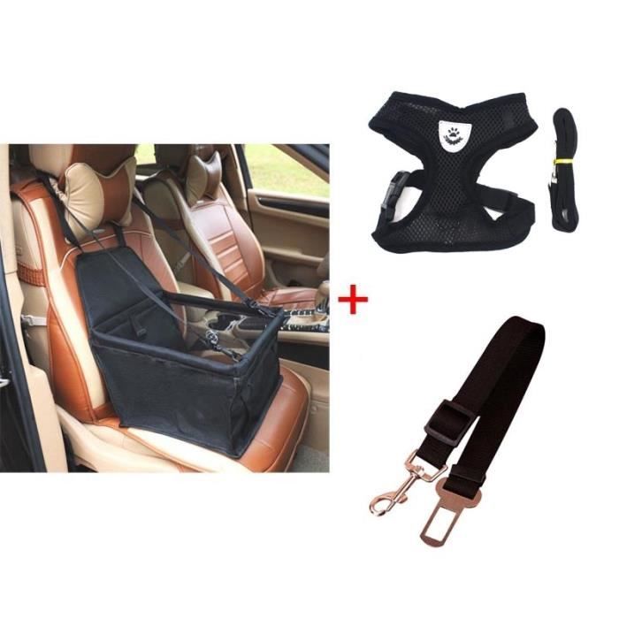 Sac de transport,Siège rehausseur de chien Housse de siège de voiture pour chien, ceinture de sécurité en - Type Black Bundle 2-S