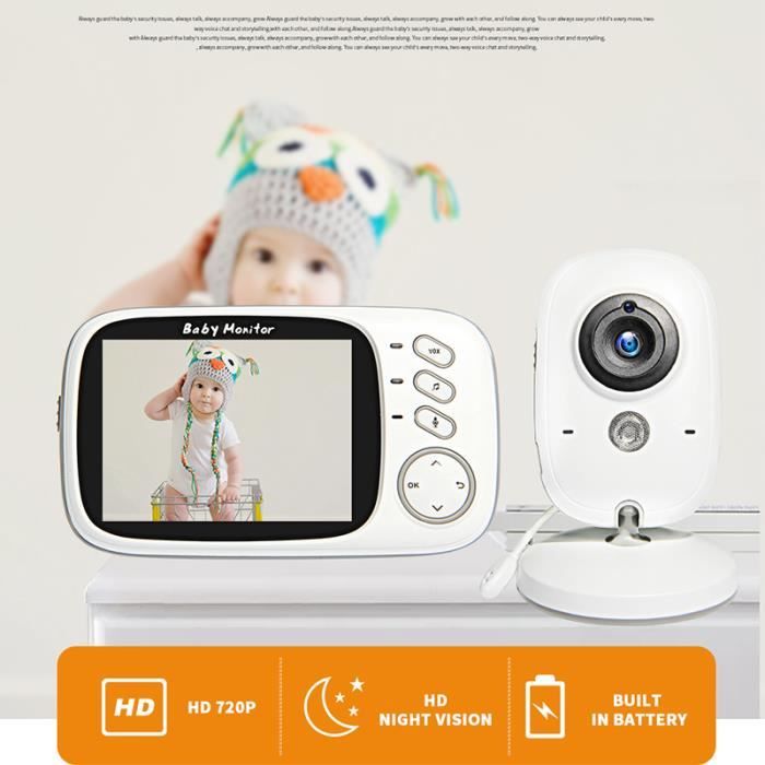 BABY PHONE - ECOUTE BEBE,Moniteur vidéo couleur sans fil 3.2 pouces, caméra de sécurité bébé, haute résolution- Type EU plug
