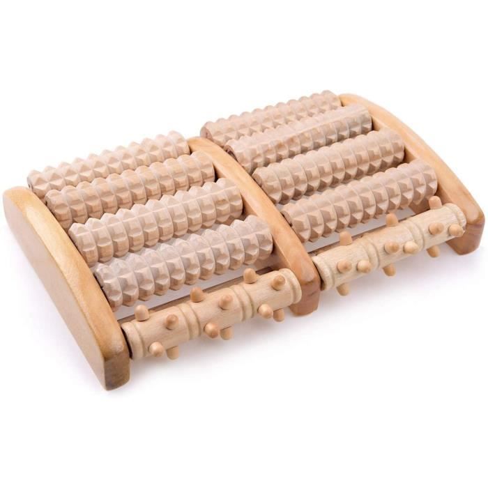 Accessoires de massage manuel IREGRO Double Rouleau de Massage des Pieds en Bois, Soulager la Fasciite Plantaire, le Tal 179241