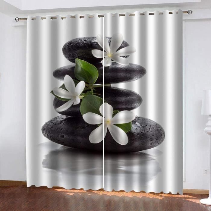 DOUBLE RIDEAUX OO Salon Rideaux Salon Zen 675x240cm Rideau Voilage Occultant Thermiques Opaque Moderne Lot de 2 deacutecorative 429