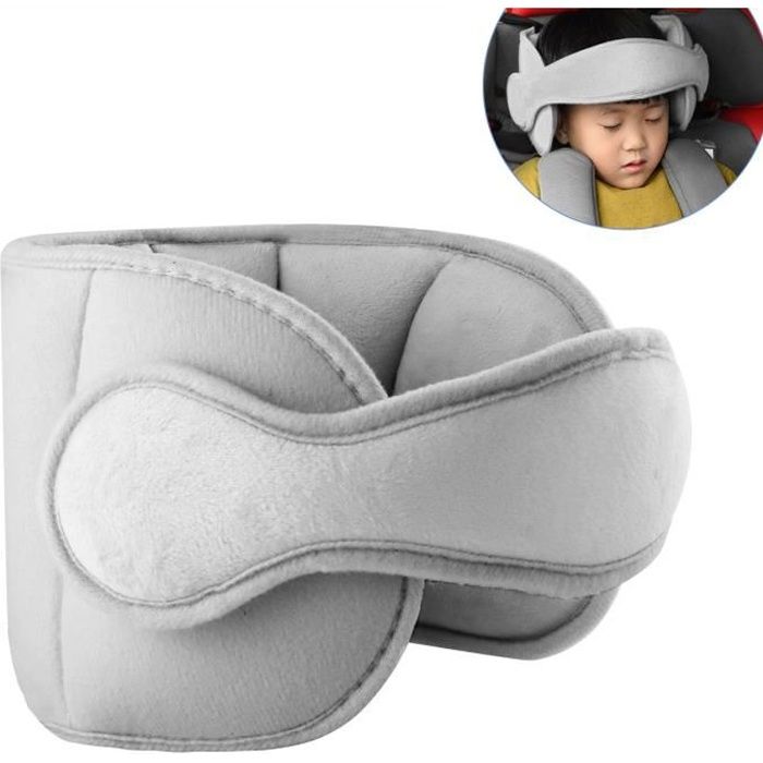 Accessoire Poussette, Bébés Sécurité Sangle Bandeau, Fixation Tête Sommeil Siège Auto Voiture, Bandeau bébé (gris pur)