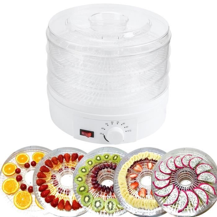 EBTOOLS Déshydrateur de nourriture Mini Séchoir à Aliments Transparent Déshydrateur à 3 Couches de Matières Médicinales aux