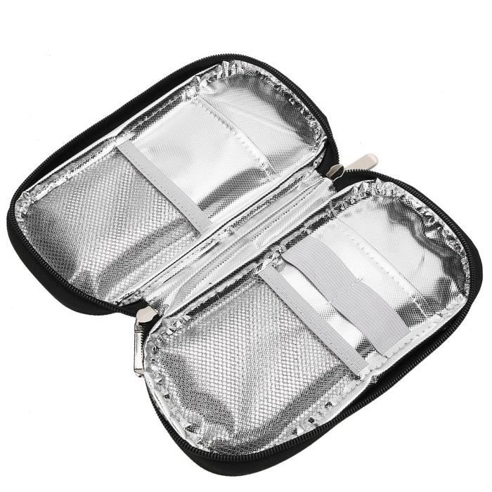 HURRISE sac de stockage au froid Sac isotherme réfrigéré à insuline portable pour les soins des patients (fleur rouge à fond