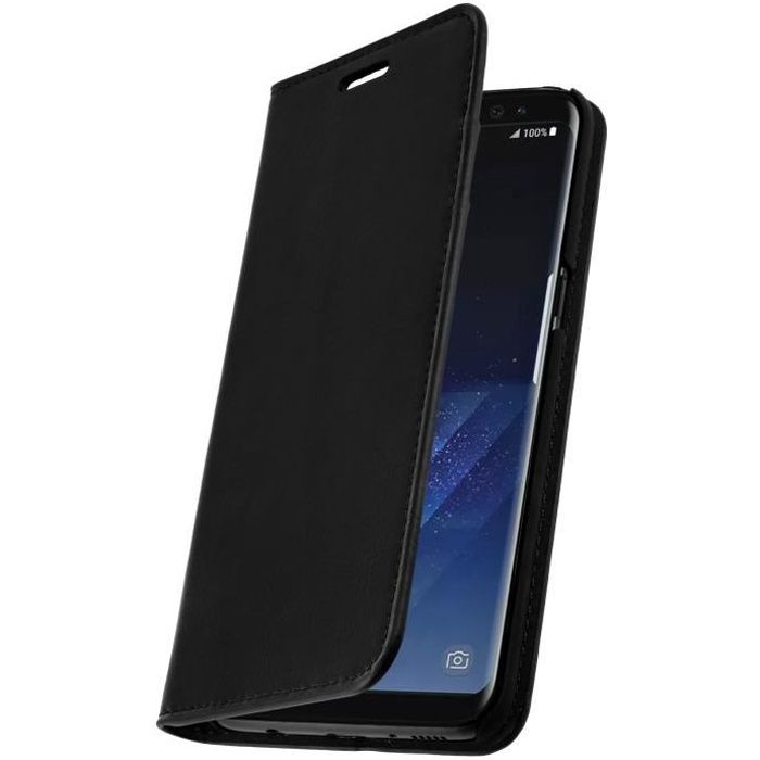 Housse Portefeuille Cuir Noir Samsung Galaxy S8 Plus - Protection Intégrale