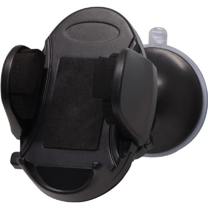 BBC Support voiture universel avec système de fixation par ventouse ou par clip - Noir