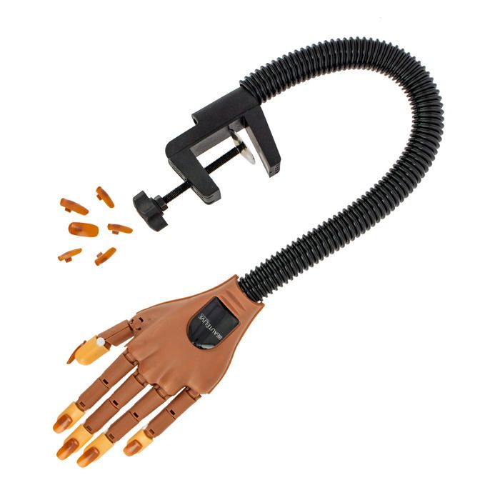 , Pinceaux et outils à marbrer, Main d'entraînement articulée flexible + 100 ongles , Beautélive, Femme