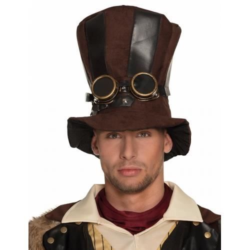 Chapeau haut de forme rayé adulte Steampunk