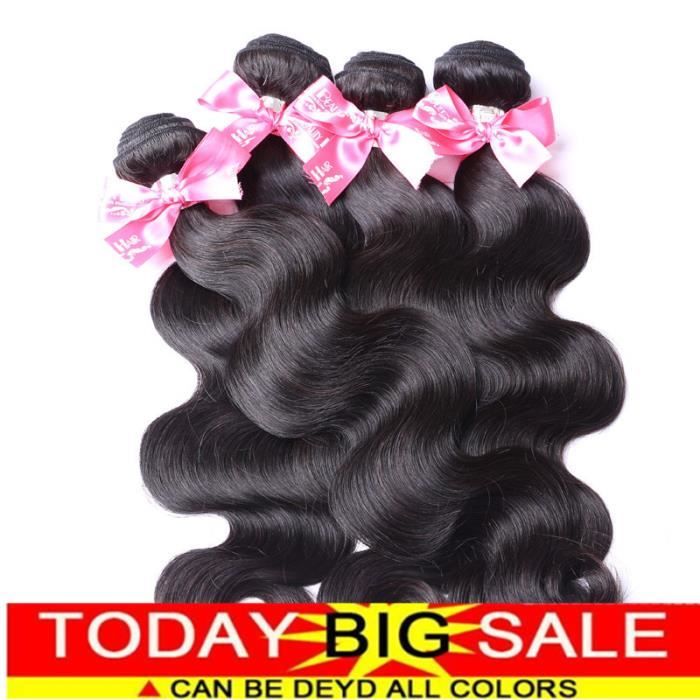 Lot De 4 Cheveux Humains Remy Brésilien Remy Body Wave Bundles Cheveux 100g-p(28-28-28-28-)