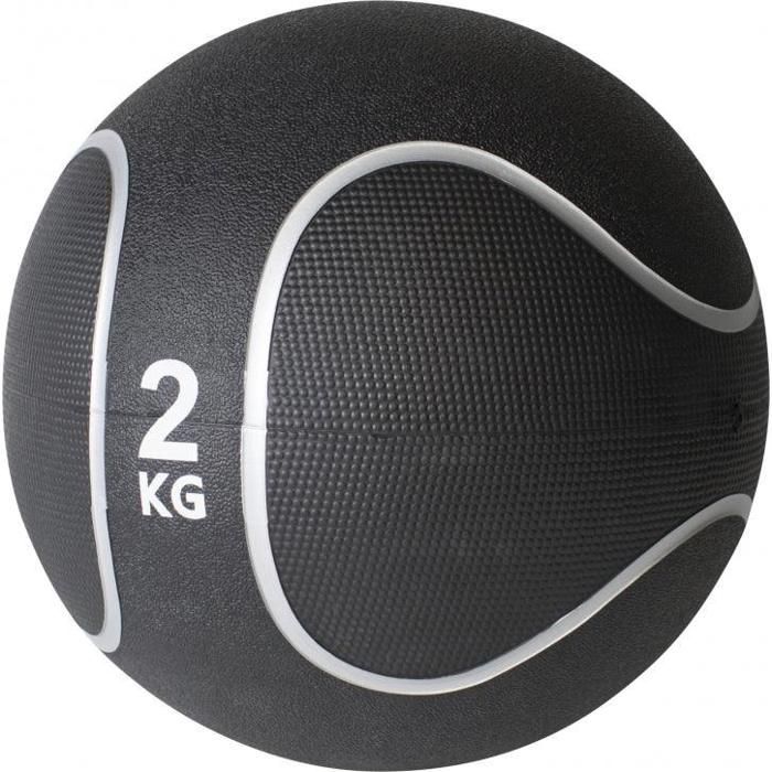 Gorilla Sports - Médecine ball style noir-gris de 1kg à 10kg - 2 KG