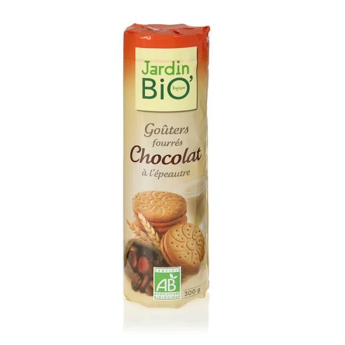 Goûters fourrés au chocolat Sachet de biscuits fourrés Jardin Bio
