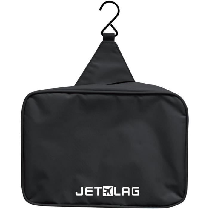 Jet Lag VO1114 Trousse de toilette de voyage avec crochet de suspension et multiples rangements Jet lag Noir et blanc Polyester H17