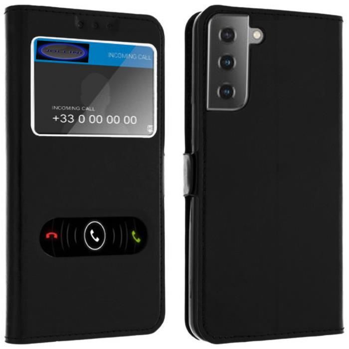 Coque pour Samsung Galaxy S21+ (5G), Housse double fenêtres Etui pour Samsung Galaxy S21 Plus 5G (6,7-) - Décrochage rapide - Noir