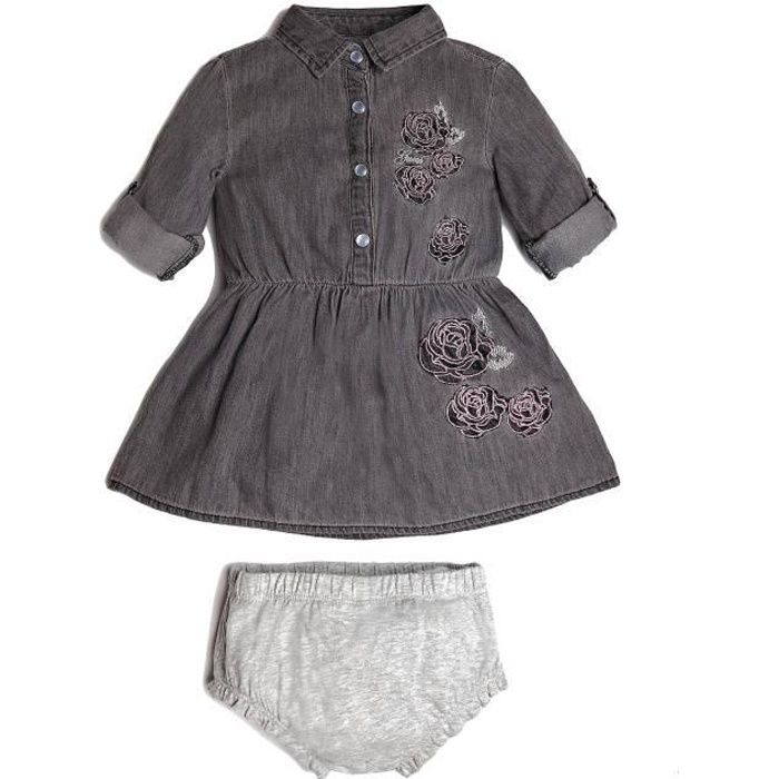 Guess Robe + Culotte en Denim Bébé Fille A83K10 DRESS Gris - Taille - 12 mois