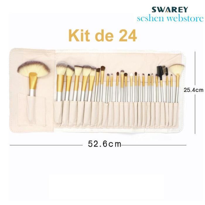 24 Pcs pinceau de maquillage professionnel Set Kit de maquillage avec étui de toilette