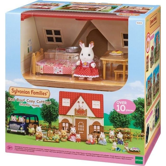 Sylvanian Families Red Roof Cosy Cottage Starter Home, Beige