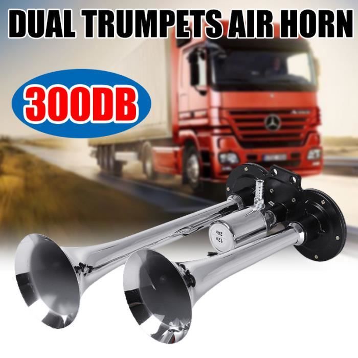 TEMPSA 300DB 12V 24V Double trompette à air klaxon chromé voiture camion rv train bateau argent