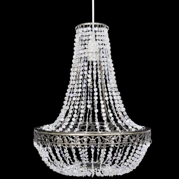 Lustre suspension en Cristal 36,5 x 46 cm Lampe classique élégant pour foyer salle à manger salon ou chambre
