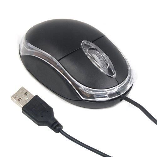 Digiflex Petite souris optique USB noire filaire à molette pour PC et ordinateur portable