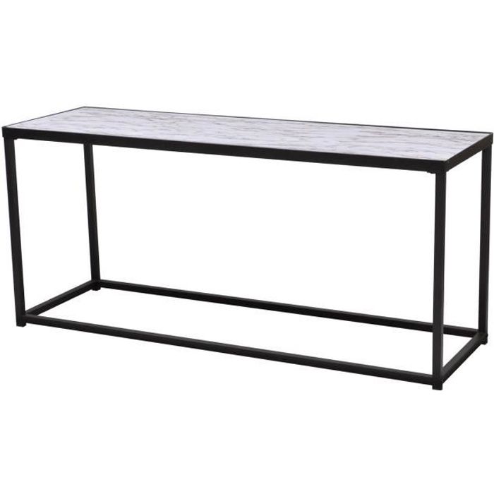 Meuble TV design effet marbré Xenos - L. 120 x H. 55 cm - Noir