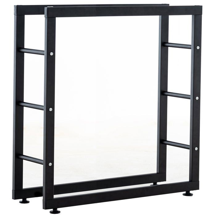 Range bûches etagere support bois de cheminee 25x80x80 cm metal mat noir DEC10029 Range bûches etagere support bois de cheminee 25x80x80 cm metal mat noir DEC10029