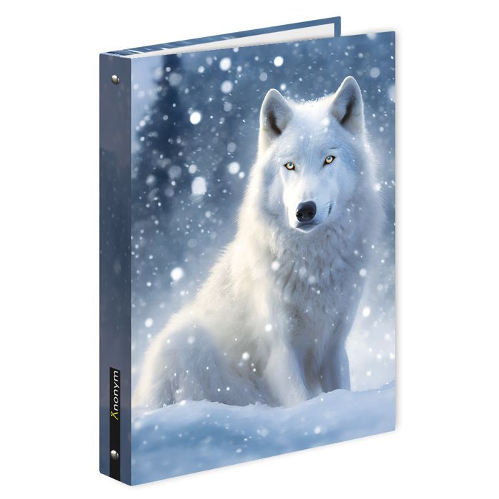 Classeur à 3 Anneaux 3,8 Cm Loup D'Hiver - Classeur Décoratif Avec Poches Pour École Et Bureau