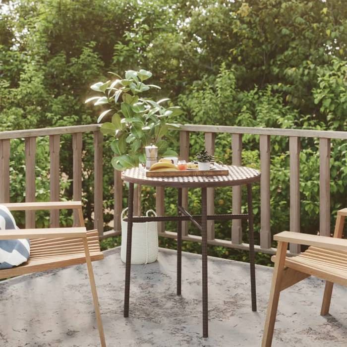 SALE 2025Table de jardin - Table à thé - Marron 45 cm Résine tressée24 Kg 4592