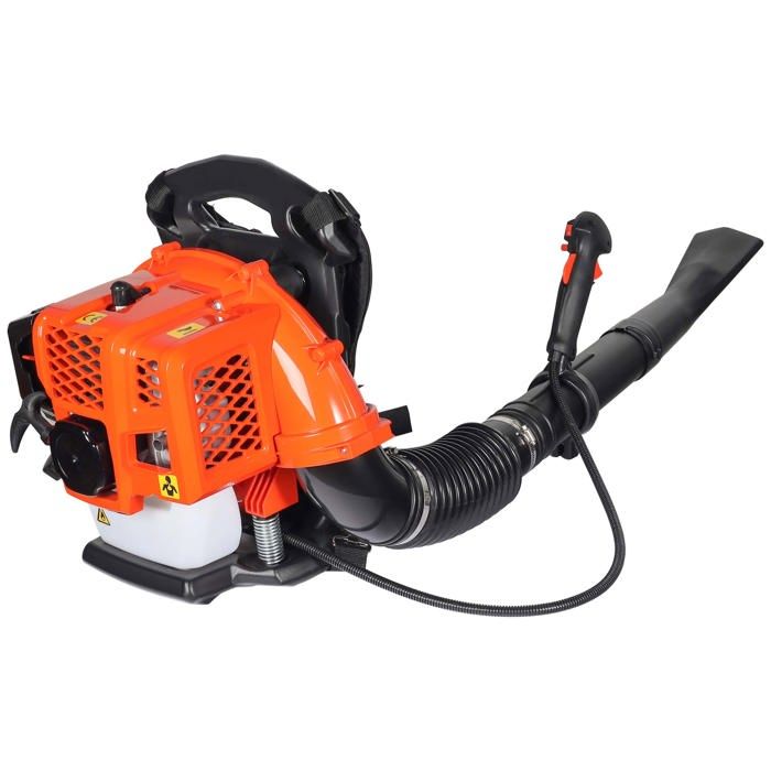 Wiltec Souffleur de feuilles à dos – Moteur à essence 2 Temps 1 7 CV – Éléments de commande sur poignée – Avec Buses – Souflleuse...