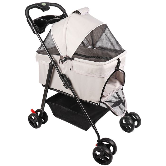 Meilleurs prix pour Poussette pour animaux facile à monter - Poussette séparable pour chien et chat - ERROLVES - Gris - 50*65*99 CM