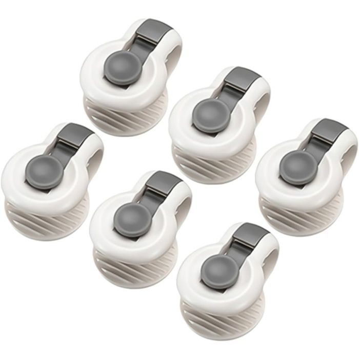 Ensemble de 6 pinces antidérapantes pour draps/couette fixation de séchage antidérapante - Réglable (gris)