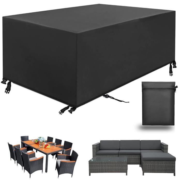 Housse De Protection Pour Salon De Jardin - Tissu Oxford 420D Imperméable - Dimensions 400x80x85 Cm - Pour Table, Canapé, Meubles Extérieurs