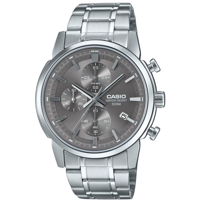 Montre homme - CASIO - MTP-E510D-8A - Acier inoxydable - Chronographe & date - Étanche 50 m