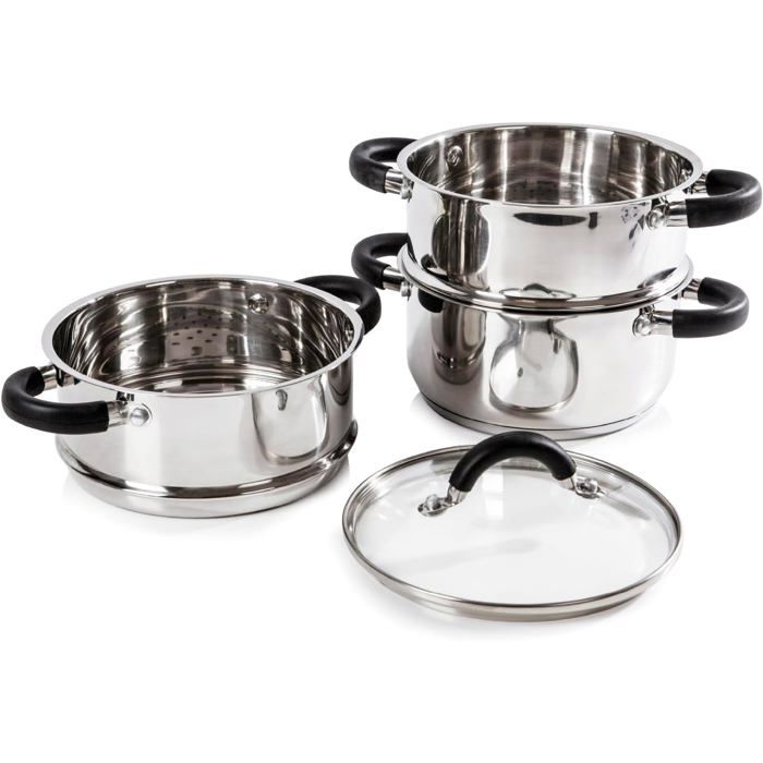VENTION Cuiseur Vapeur Inox 30 cm, Cuit Vapeur Induction Grande