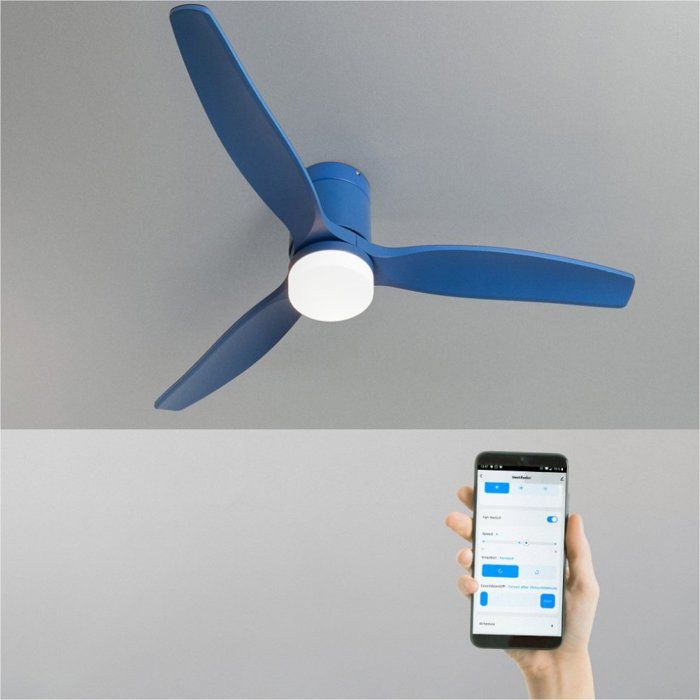 Ventilateur de plafond - Create - Avec lumière - Bleu cobalt - Ø132cm - 40W - Create
