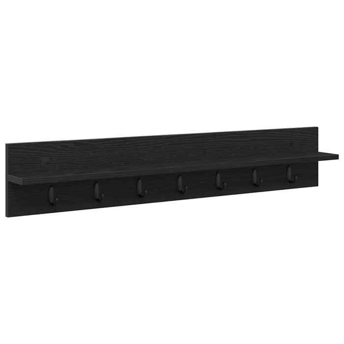 Noir Porte-manteau mural - Meuble d’Entrée pour vêtements avec étagère Chêne noir 100 x 10.5 x 18 cm @EU417357