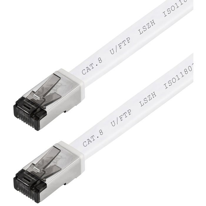 Câble LAN plat Cat 8 - MAXTRACK - TI56-15L - 40 Gbps - 15 m - Blanc ...
