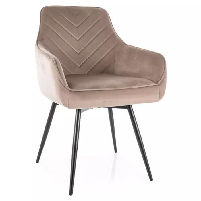 Chaise - Meubles&Design - Chaise velours beige avec assise pivotante automatique FLOUTE Chaise - Meubles&Design - Chaise velours beige avec assise pivotante automatique FLOUTE