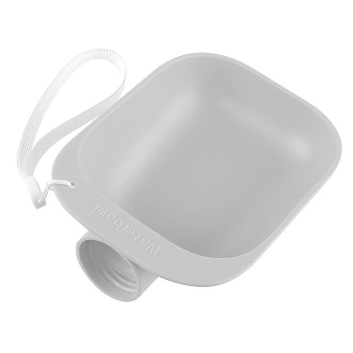 Bouteille deau portable pour animaux - Phoesky - 200 ml - Gris - 9x13x5 cm - Bol intégré - Lanière incluse