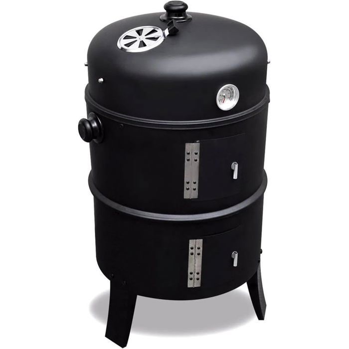 Barbecue multifonction à charbon - SWAPY - Griller fumer cuire - Thermomètre intégré - Régulation dair
