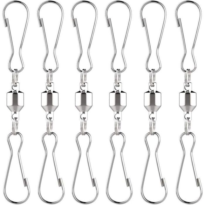 Cintres à vent pivotants – Doubles clips spirales pour manches à air cerfs-volants & plantes