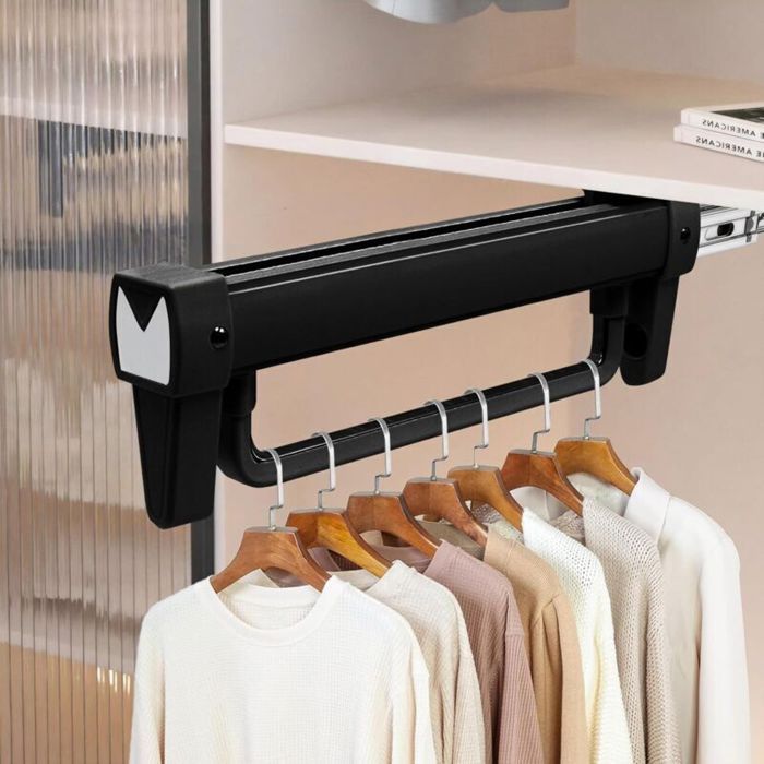 Tringle Penderie Coulissante Hanger Extensible Porte Vêtements Cintre Télescopique pour Organiser Placards et Armoires