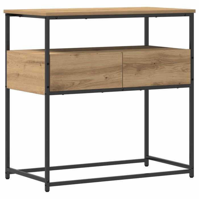 Table console - vidaXL - Capacité totale 50 kg - console dentrée - Bois dingénierie - Chêne artisanal - 75 x 40 x 75 cm - tiroir i