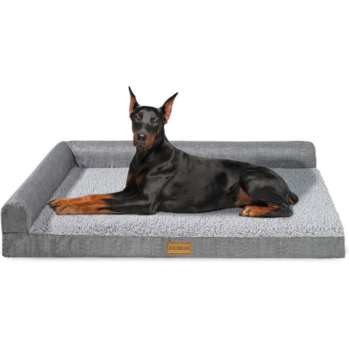 Panier chien orthopédique XXL forme L - mousse à mémoire 142 x 101 cm - housse lavable antidérapante